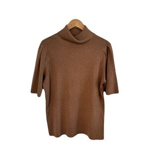 Alfani 2X Brown Turtleneck Sweater NWT Short Sleeve Women’s Layering Knit Top